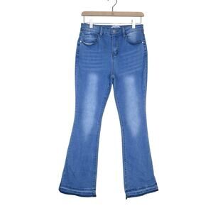 Revelation Denim Womens 6 Raw Hem Flare Jeans